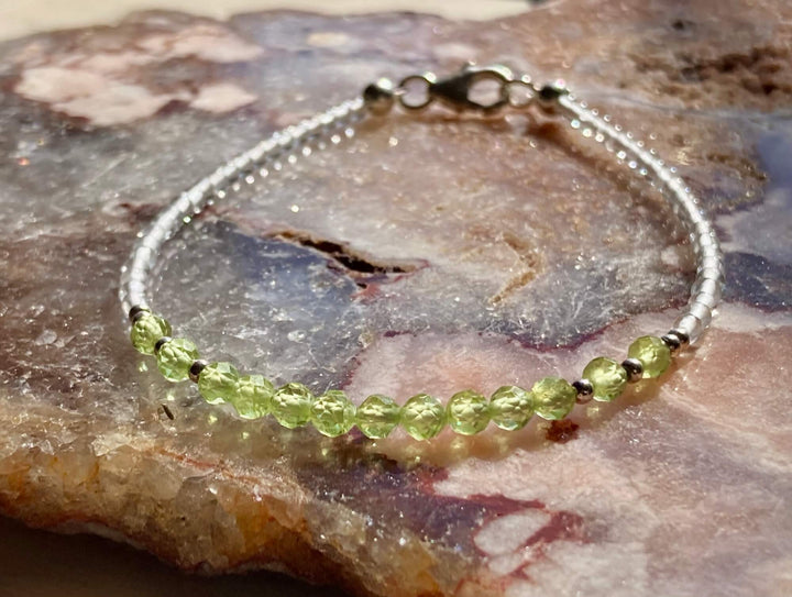 August Peridot healing birthstone bracelet