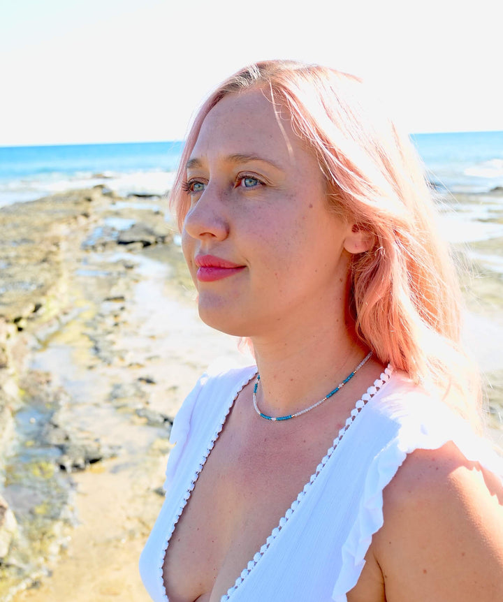 One Of A Kind Atlantis Apatite & Moonstone Gold Necklace