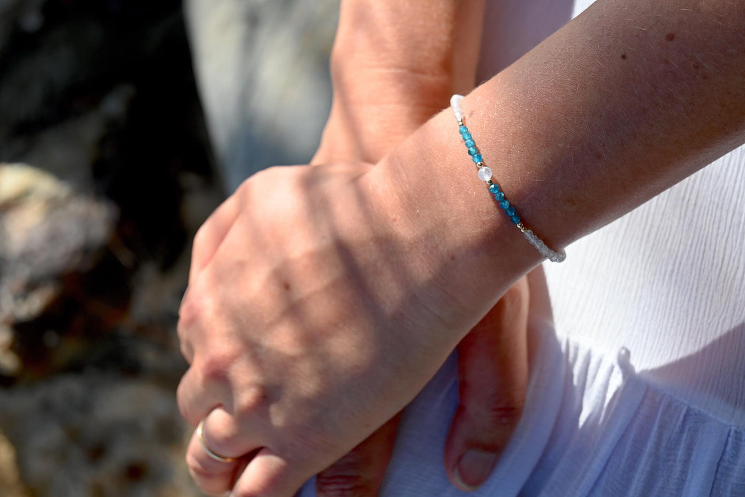 One Of A Kind Atlantis Apatite & Moonstone Gold Bracelet