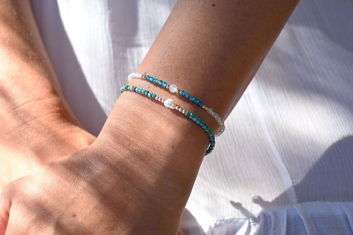 One Of A Kind Atlantis Apatite & Moonstone Gold Bracelet