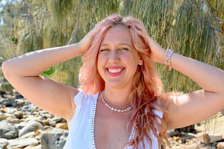 One Of A Kind Pink Opal & Pearl Gold Necklace