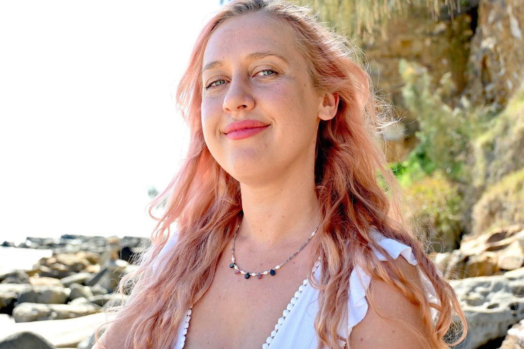 One Of A Kind Tourmaline & Pearl Gold Necklace