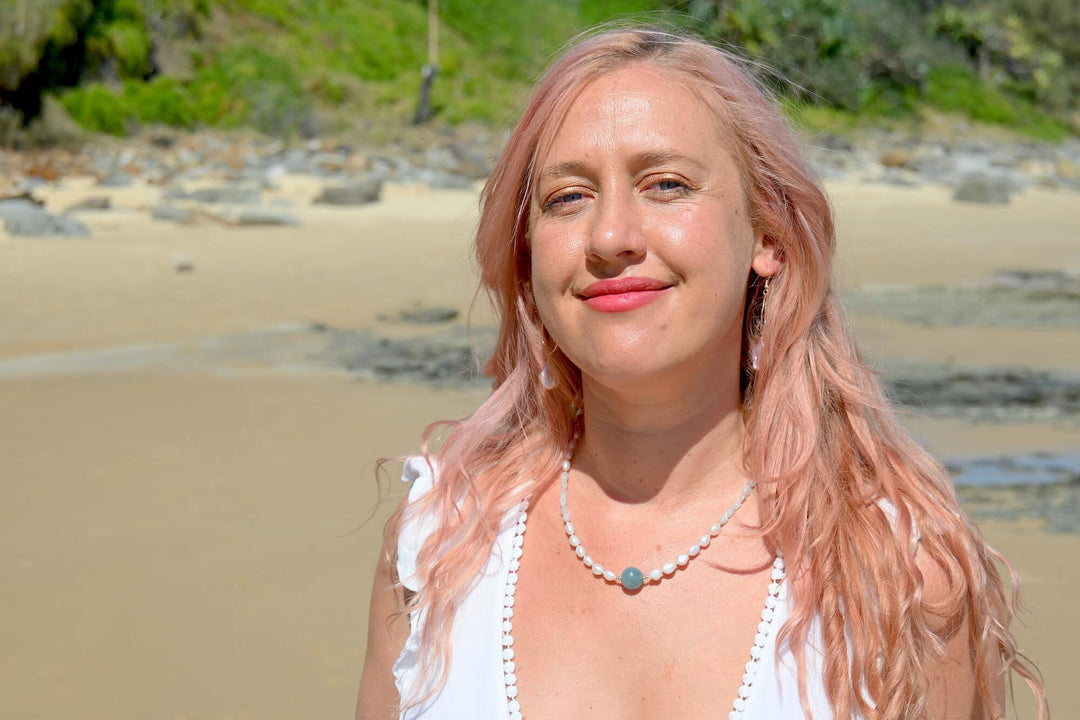 Lemurian Dreaming Aquamarine, Moonstone & Pearl Gold Necklace