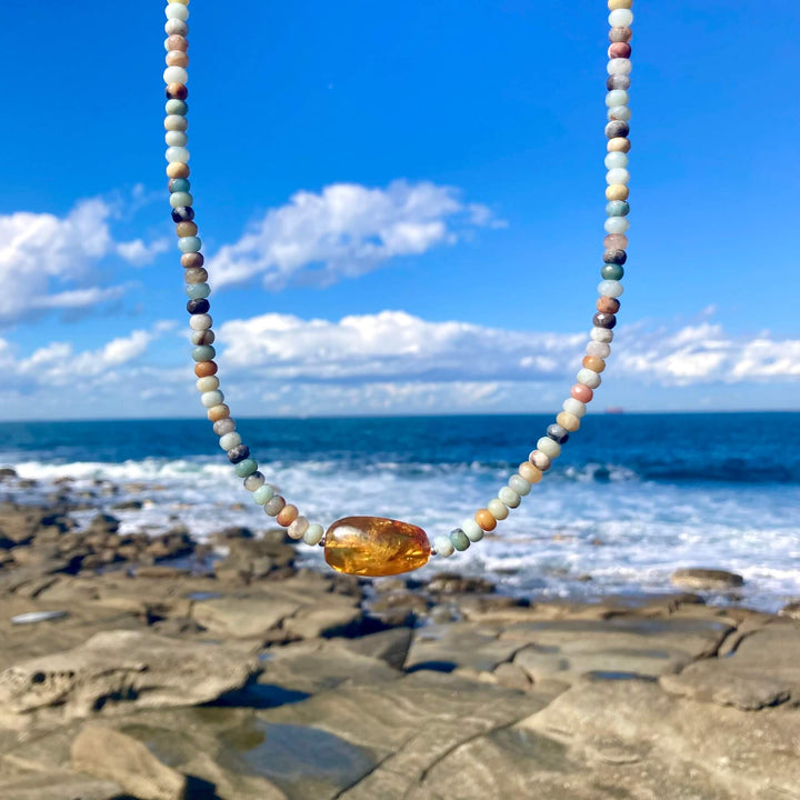 Amber & Amazonite Necklace
