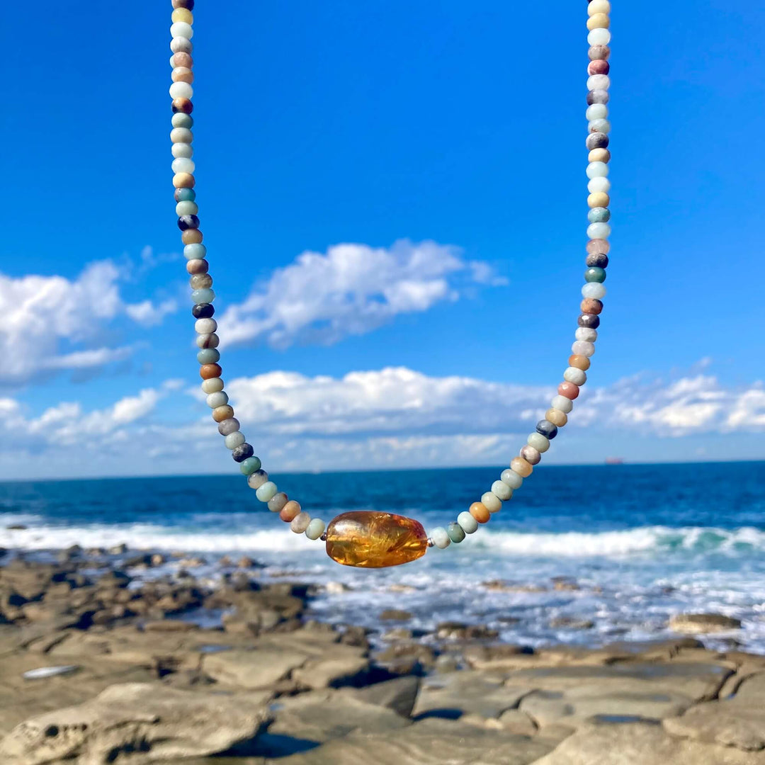 Amber & Amazonite Necklace