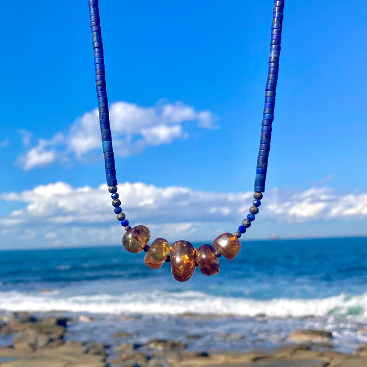 Amber & Lapis Lazuli Necklace
