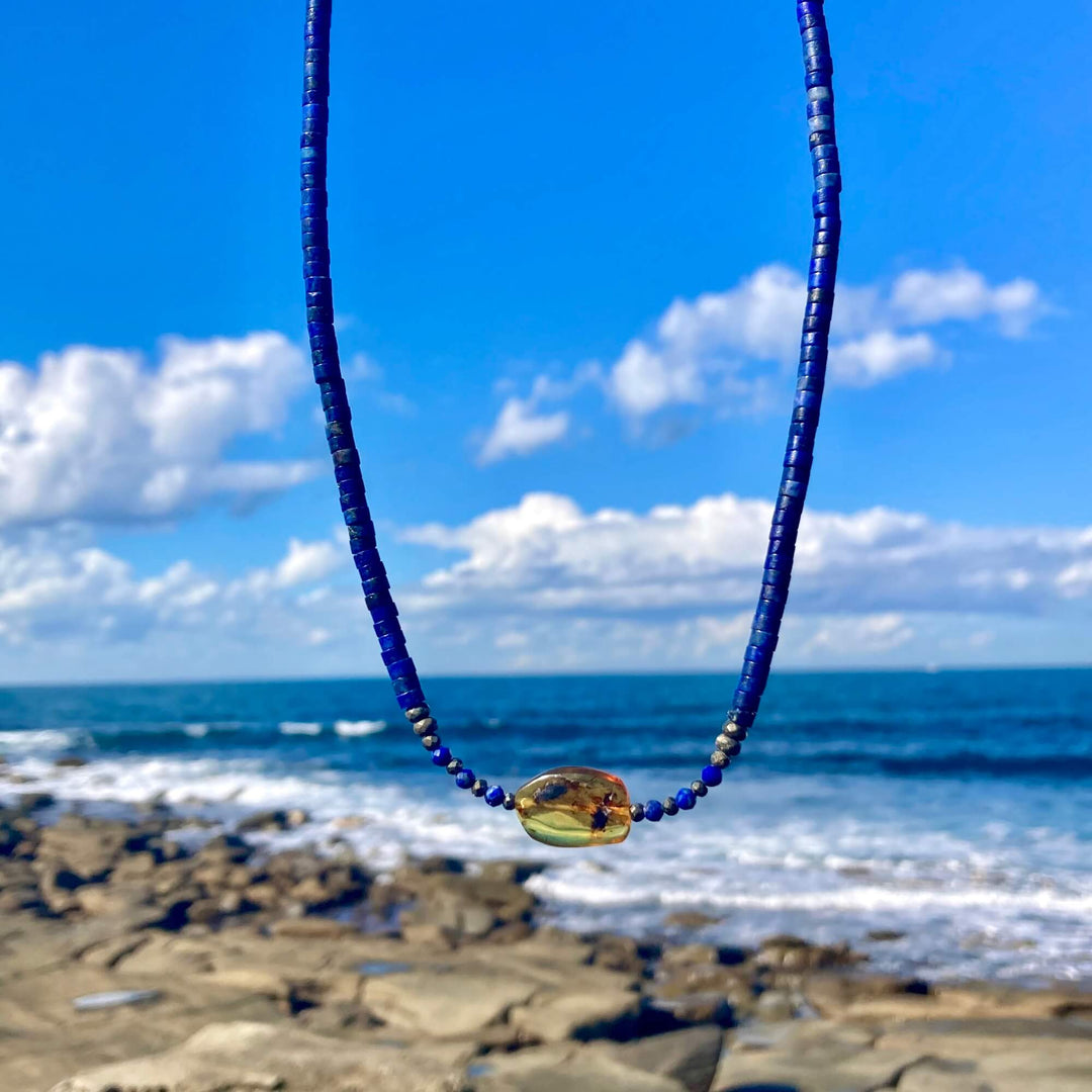 Amber & Lapis Lazuli Necklace