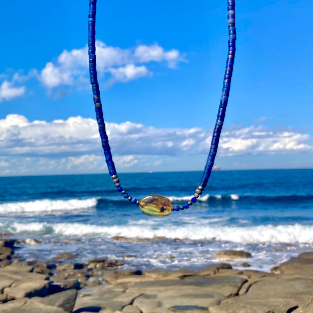 Amber & Lapis Lazuli Necklace