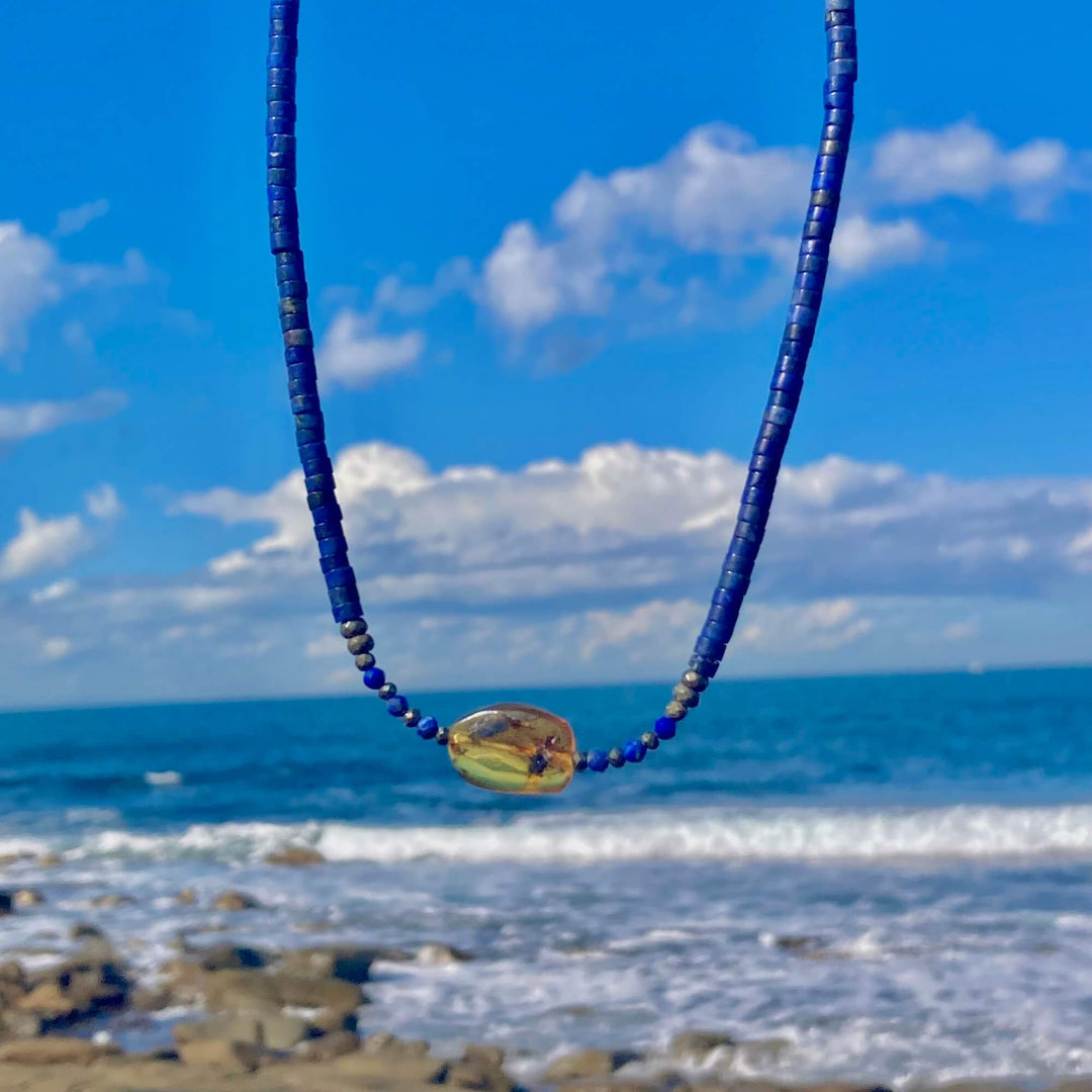 Amber & Lapis Lazuli Necklace
