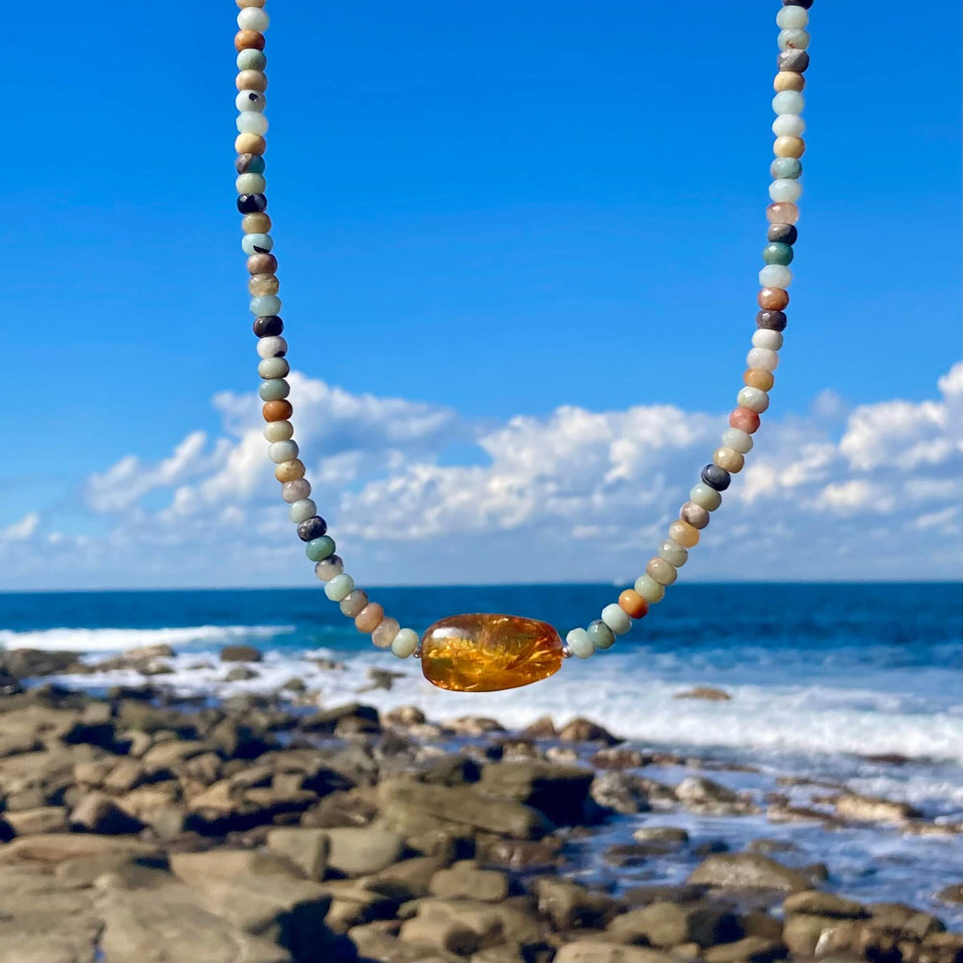 Amber & Amazonite Necklace