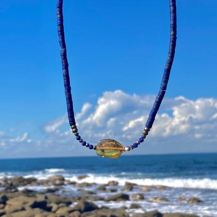 Amber & Lapis Lazuli Necklace