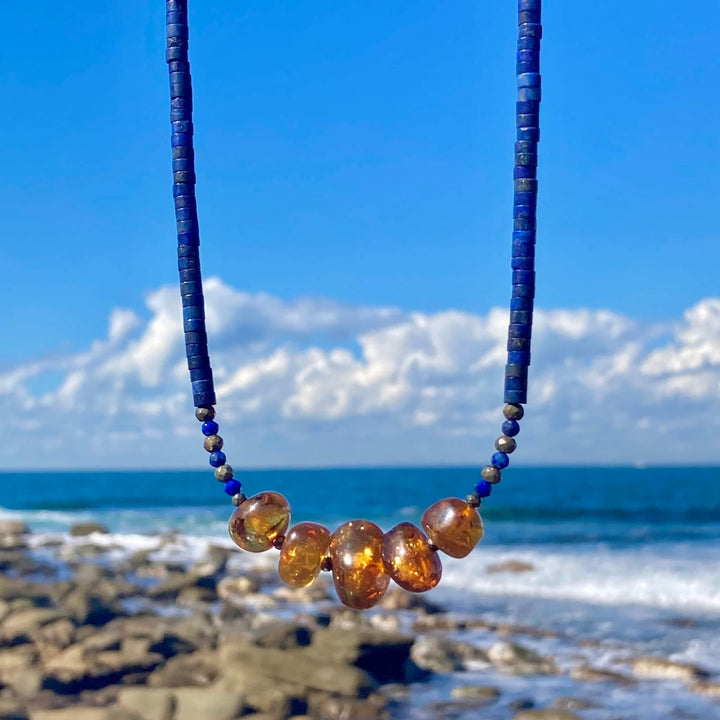 Amber & Lapis Lazuli Necklace