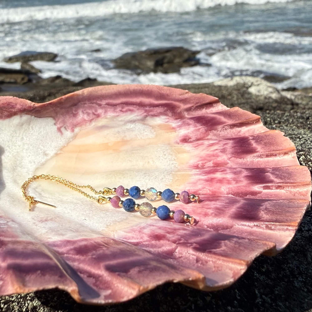 Phoenix Rising Gold Thread Earrings