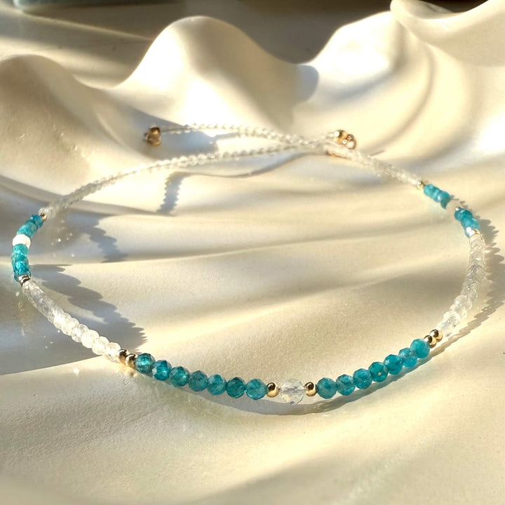 One Of A Kind Atlantis Apatite & Moonstone Gold Necklace