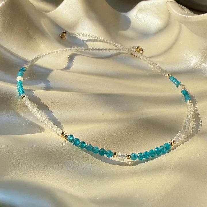 One Of A Kind Atlantis Apatite & Moonstone Gold Necklace
