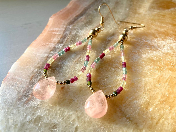 Light Of Aloha Morganite & Watermelon Tourmaline Earrings