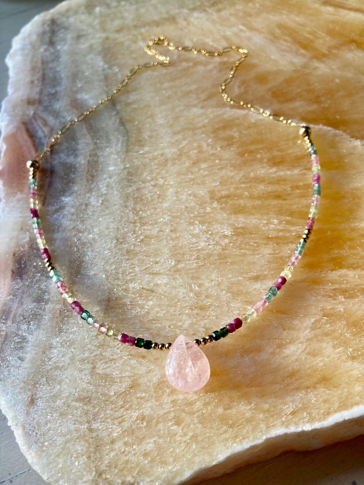 Light Of Aloha Morganite & Watermelon Tourmaline Necklace