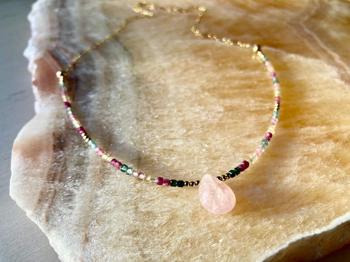 Light Of Aloha Morganite & Watermelon Tourmaline Necklace