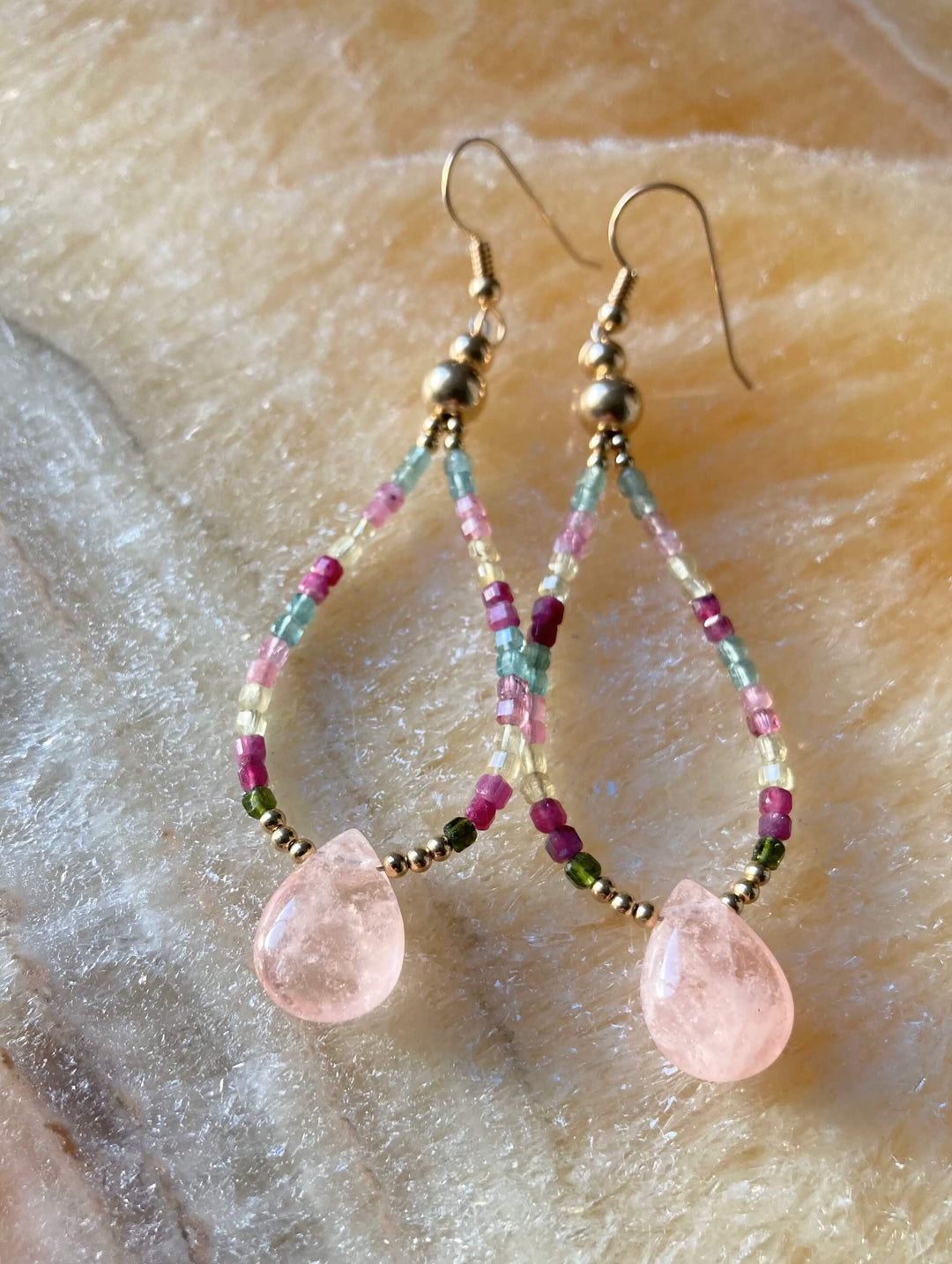 Light Of Aloha Morganite & Watermelon Tourmaline Earrings