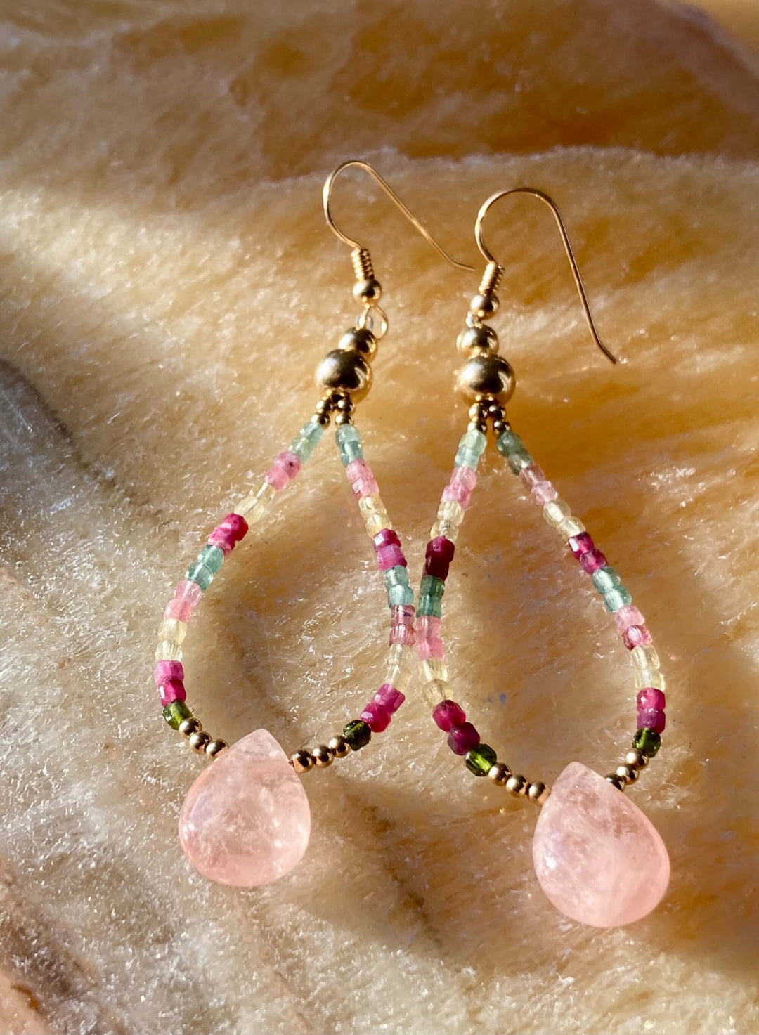 Light Of Aloha Morganite & Watermelon Tourmaline Earrings