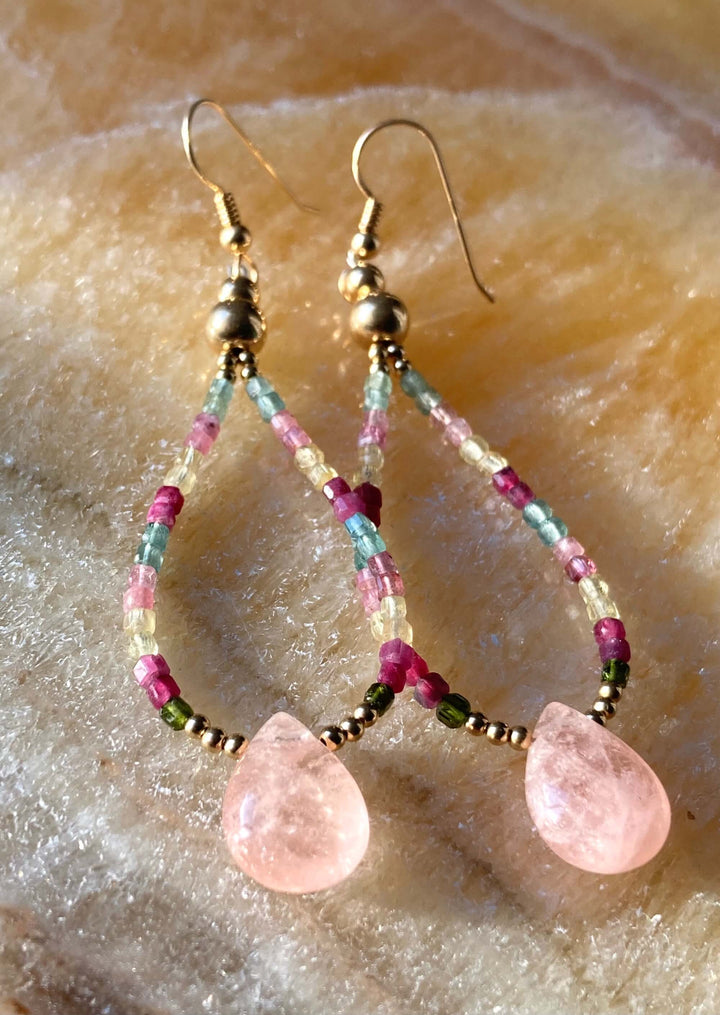 Light Of Aloha Morganite & Watermelon Tourmaline Earrings