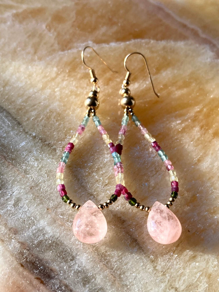 Light Of Aloha Morganite & Watermelon Tourmaline Earrings