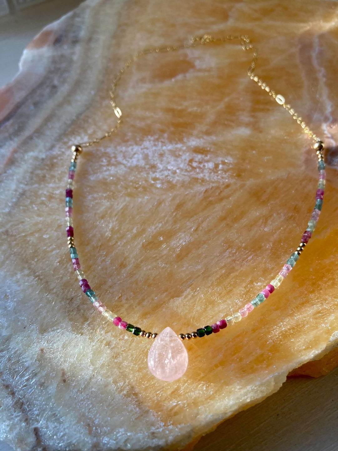 Light Of Aloha Morganite & Watermelon Tourmaline Necklace