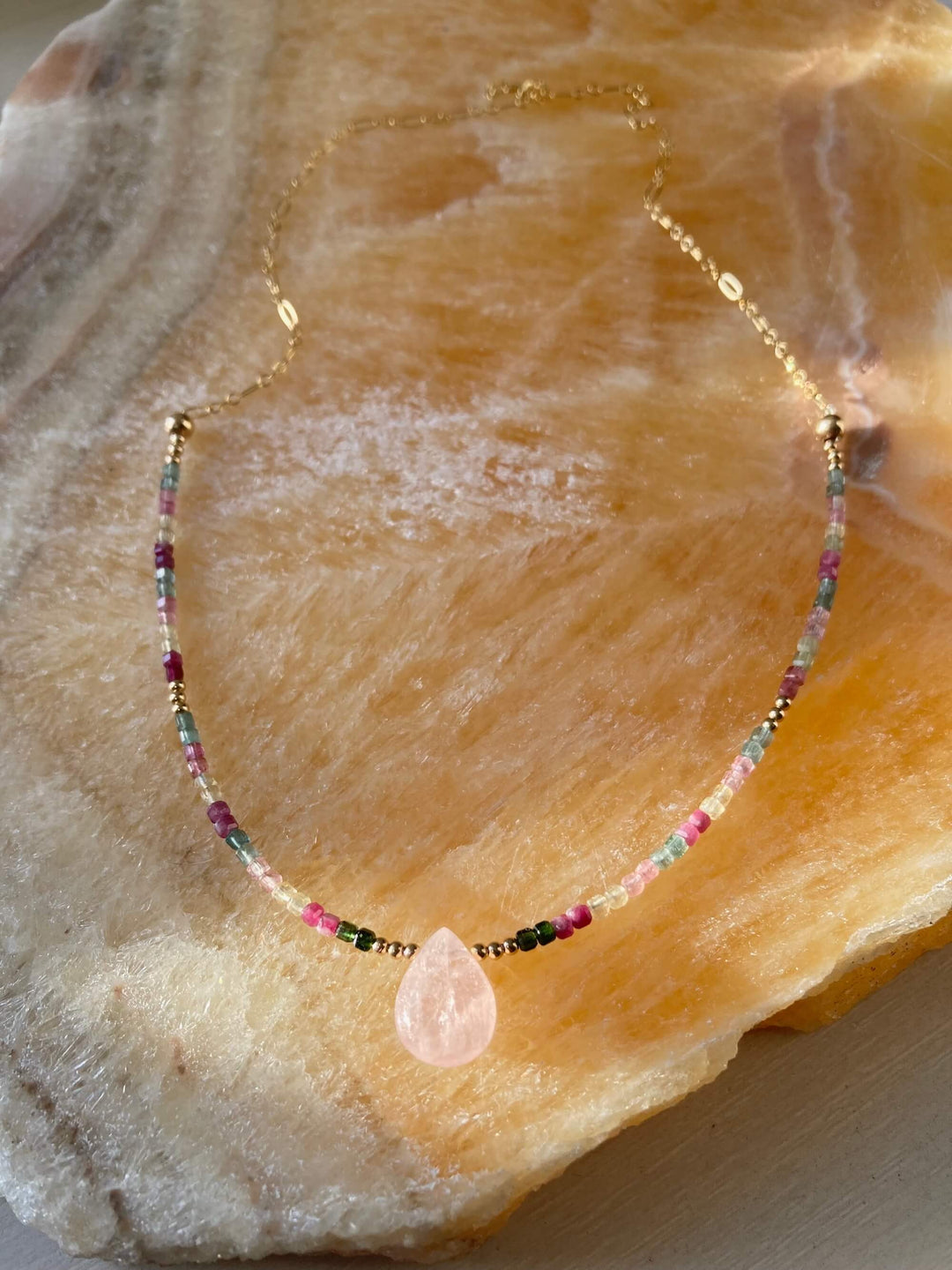 Light Of Aloha Morganite & Watermelon Tourmaline Necklace