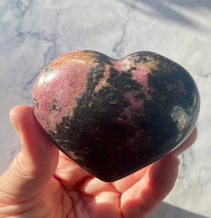 Rhodonite Crystal Heart