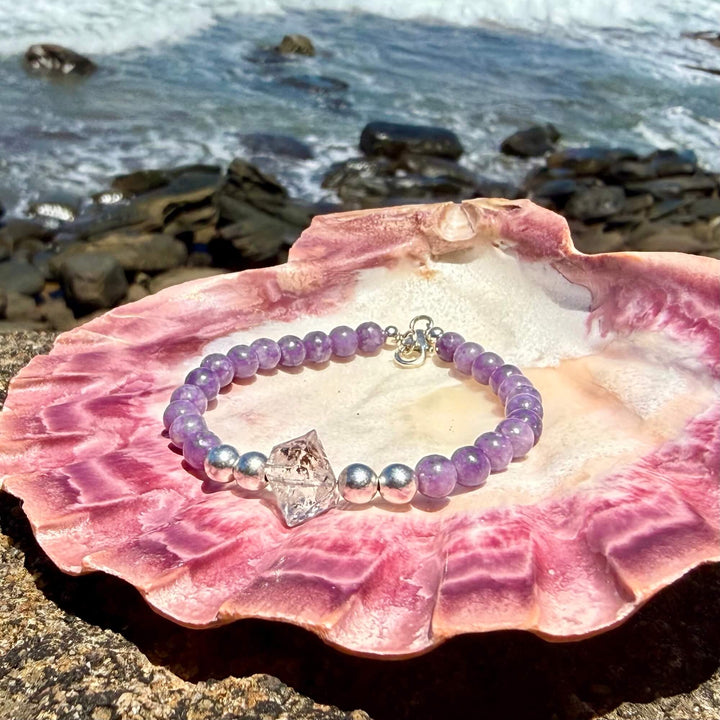 Phosphosiderite and Herkimer Diamond Higher Guidance One Of A Kind Bracelet