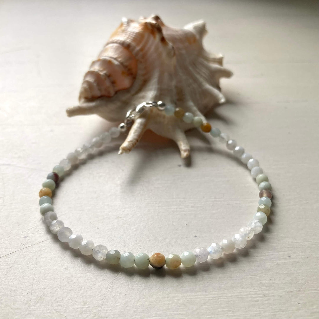 Amazonite & Moonstone Anklet