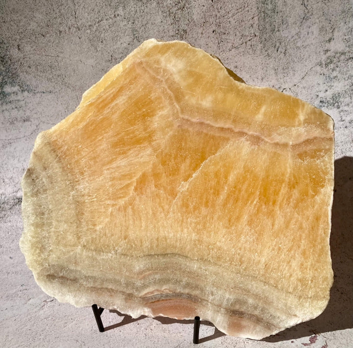 Orange Calcite Crystal Slab