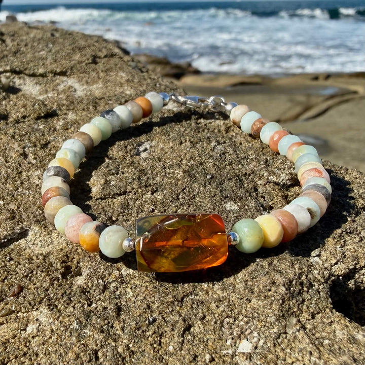 Amber & Amazonite Bracelet