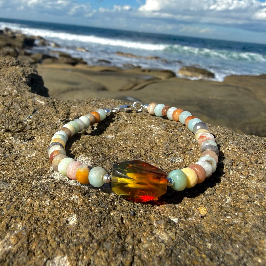 Amber & Amazonite Bracelet