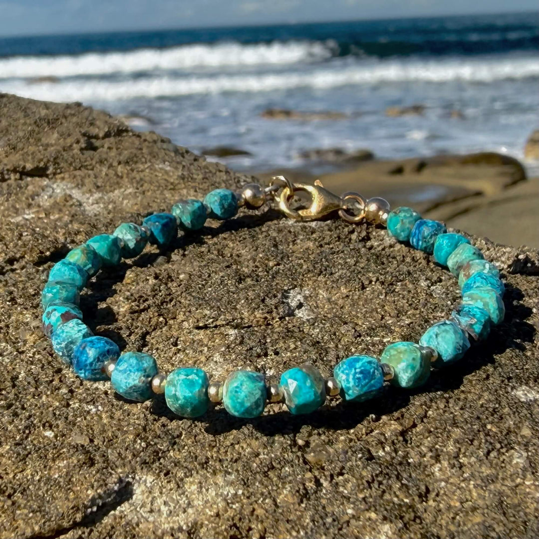 Chrysocolla Gold Bracelet