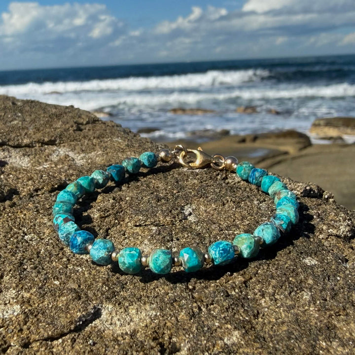 Chrysocolla Gold Bracelet