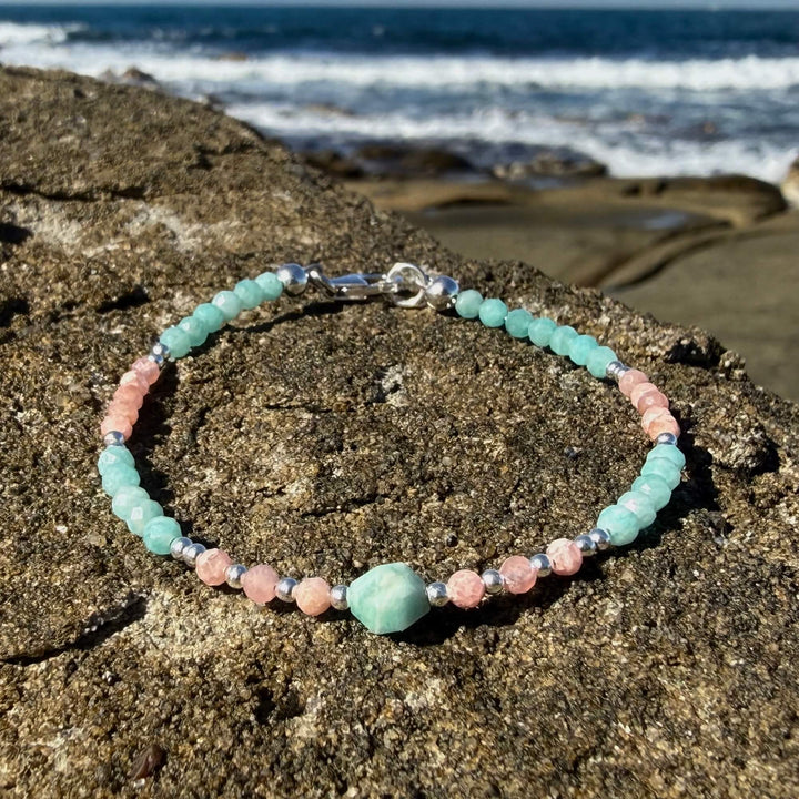 Courageous Heart Amazonite & Rhodonite Bracelet