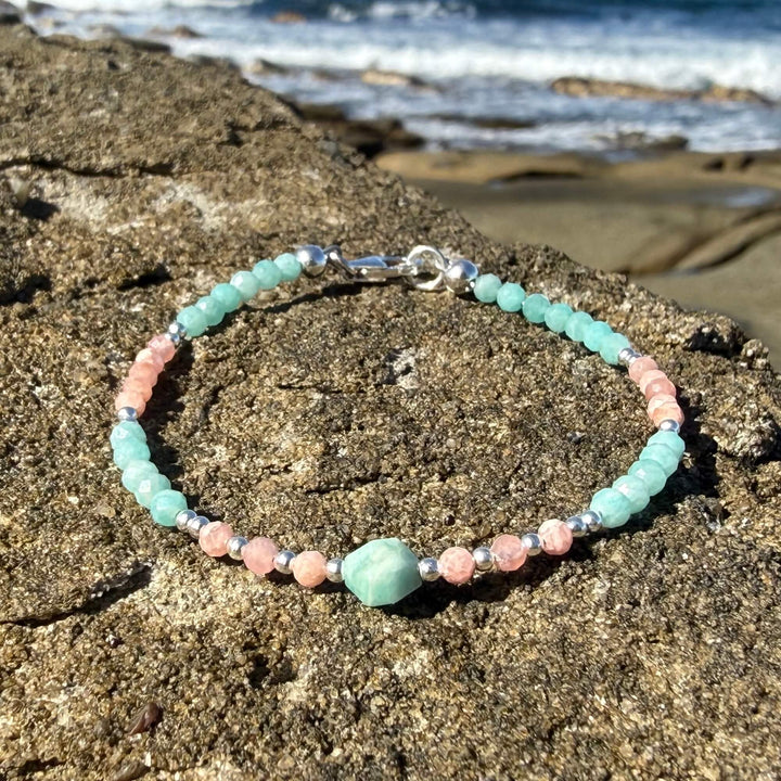 Courageous Heart Amazonite & Rhodonite Bracelet