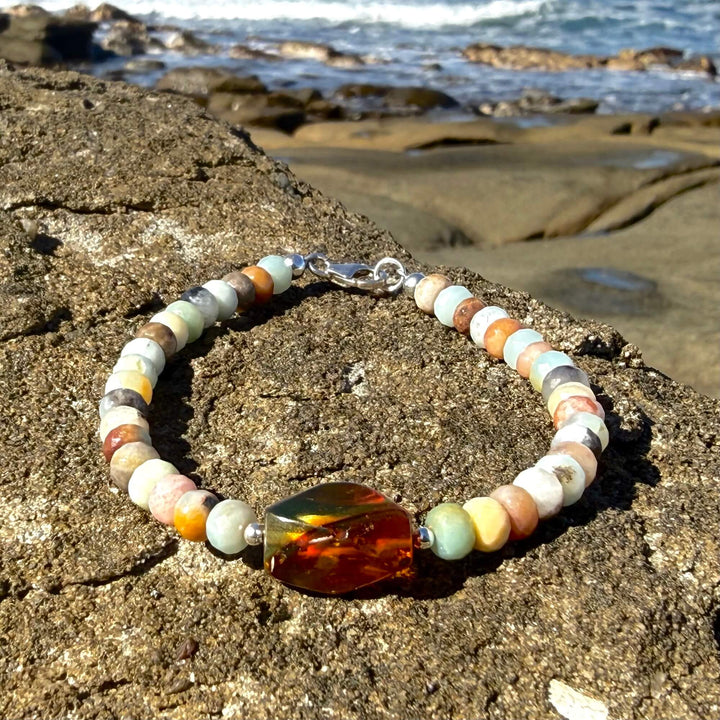 Amber & Amazonite Bracelet