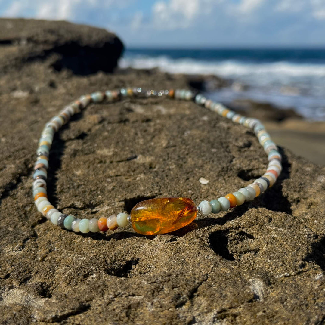 Amber & Amazonite Necklace