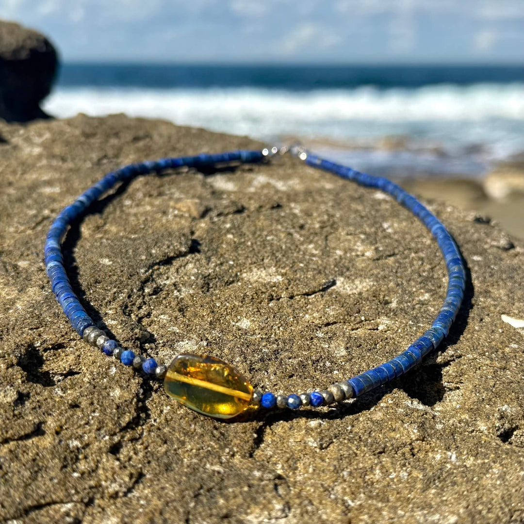 Amber & Lapis Lazuli Necklace