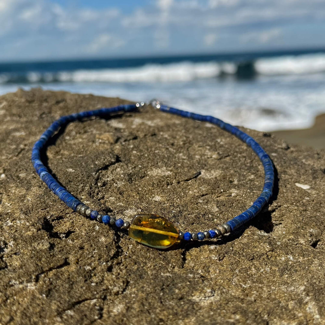 Amber & Lapis Lazuli Necklace