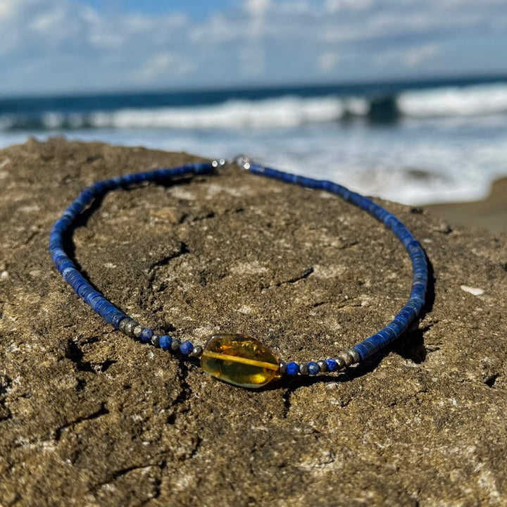 Amber & Lapis Lazuli Necklace