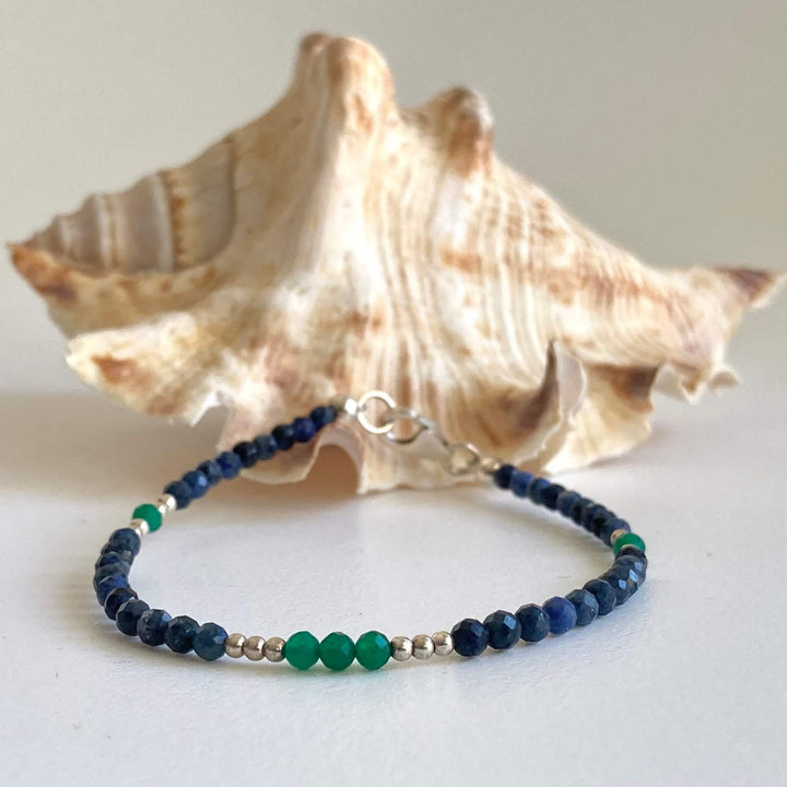 Dumortierite & Green Onyx Heart & Mind Coherence Bracelet
