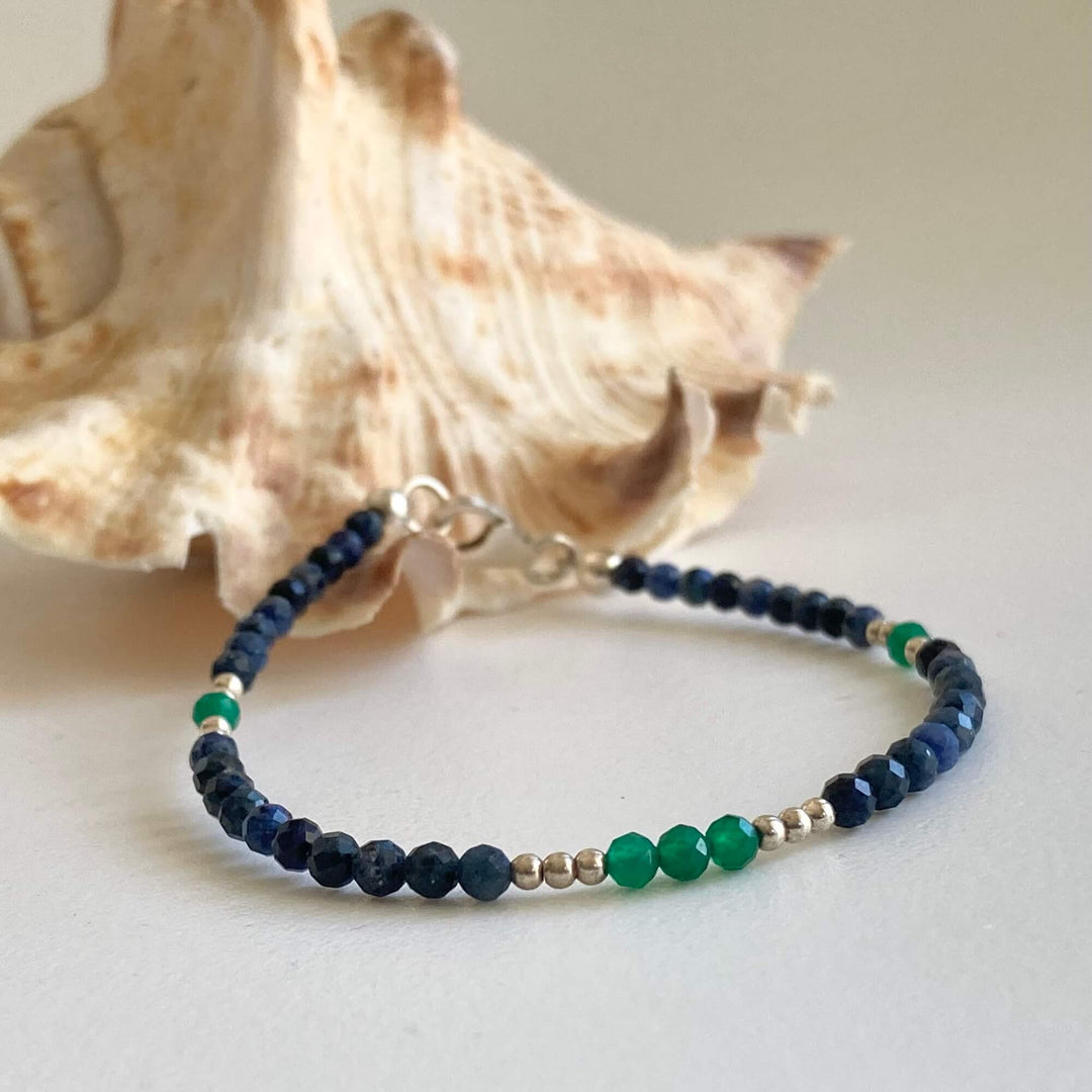 Dumortierite & Green Onyx Heart & Mind Coherence Bracelet