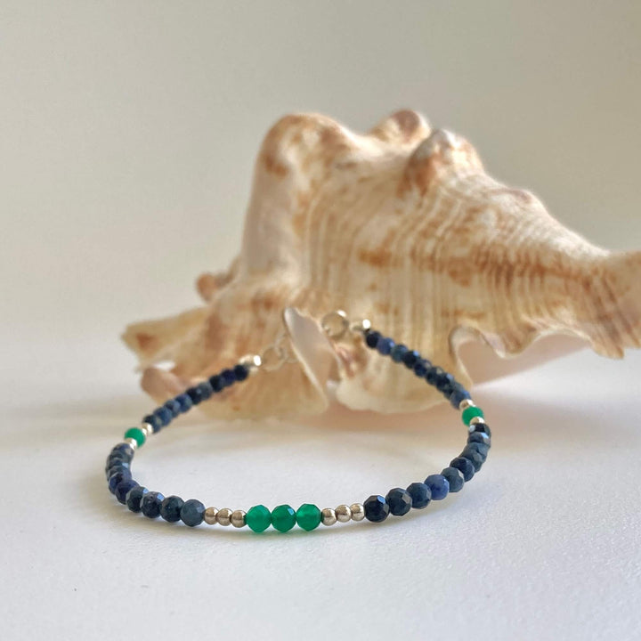Dumortierite & Green Onyx Heart & Mind Coherence Bracelet