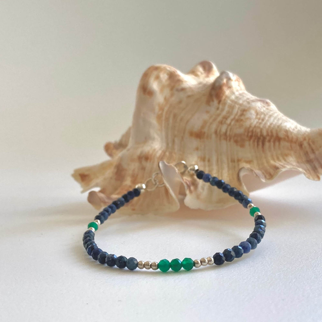 Dumortierite & Green Onyx Heart & Mind Coherence Bracelet