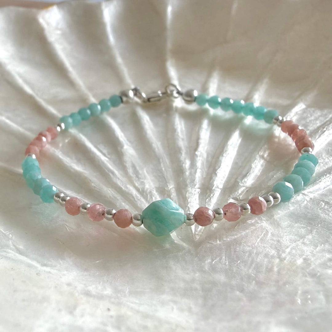 Courageous Heart Amazonite & Rhodonite Bracelet