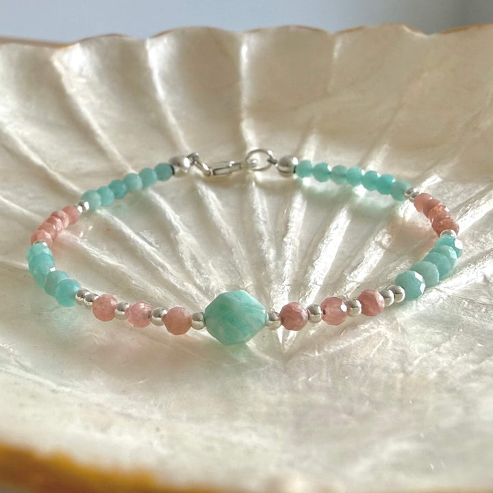Courageous Heart Amazonite & Rhodonite Bracelet