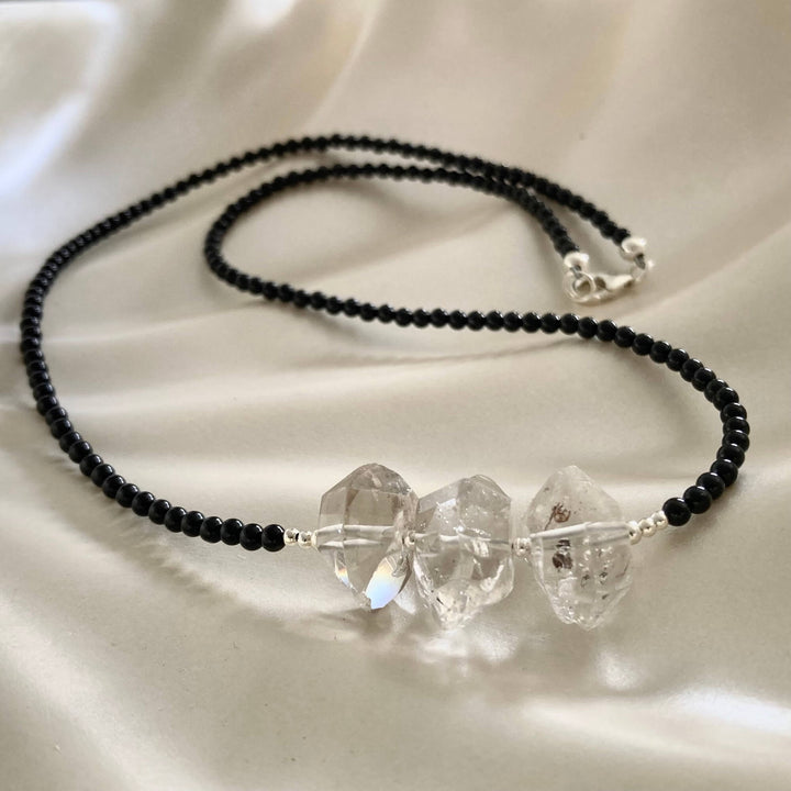 Herkimer Diamond & Black Tourmaline Necklace